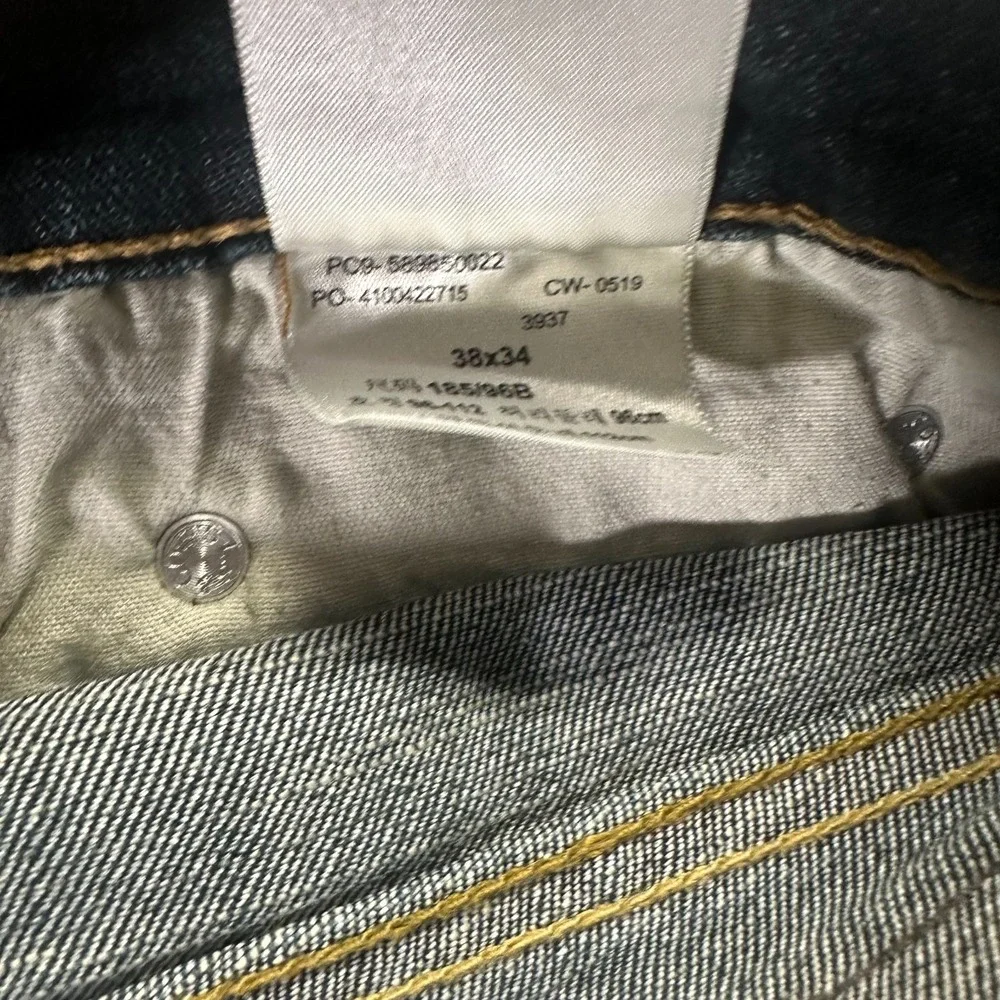 Signature By Levi's S61 Jeans Mens 38x34 Blue Cotton Denim Straight Relaxed Fit